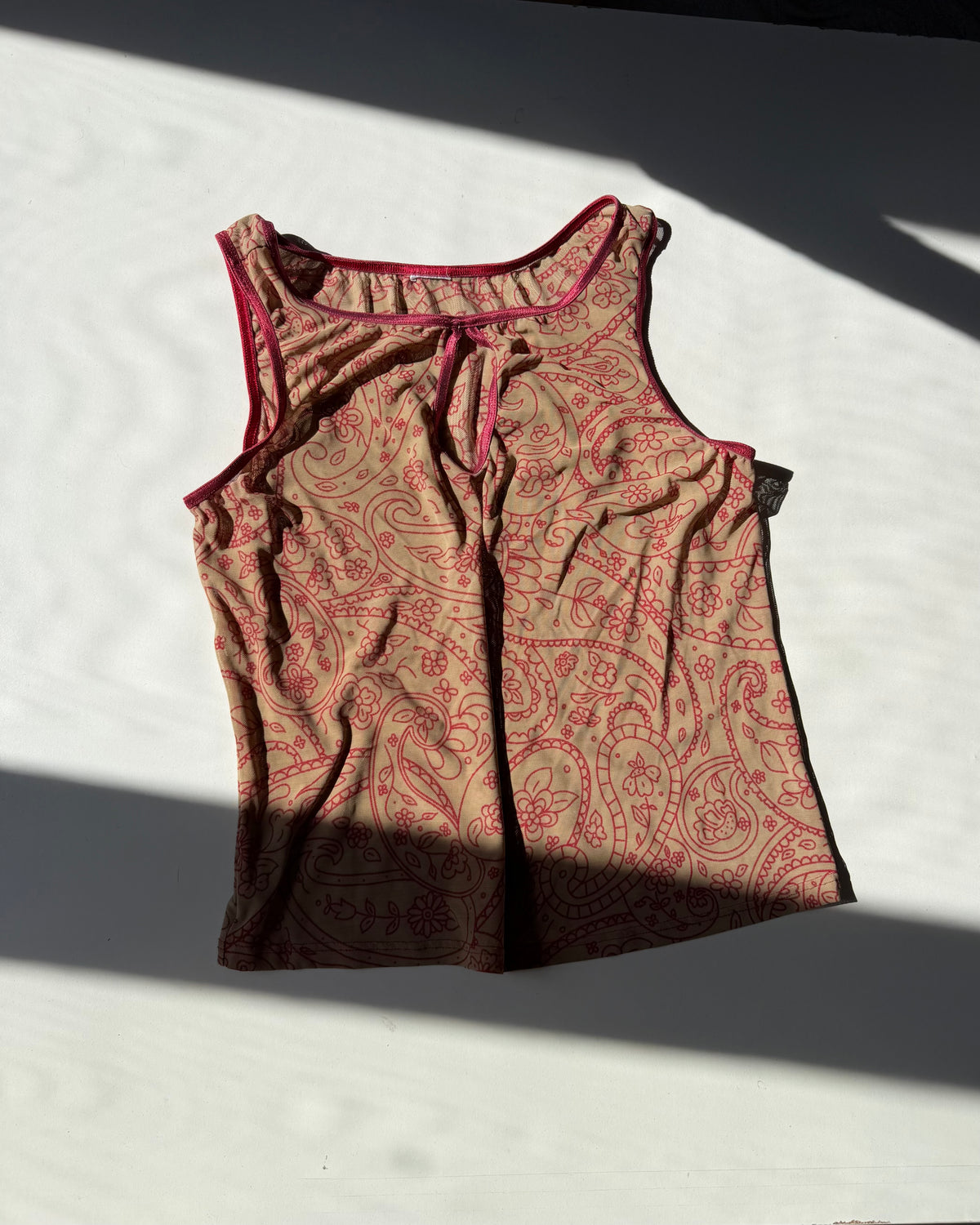 00s sheer printed top