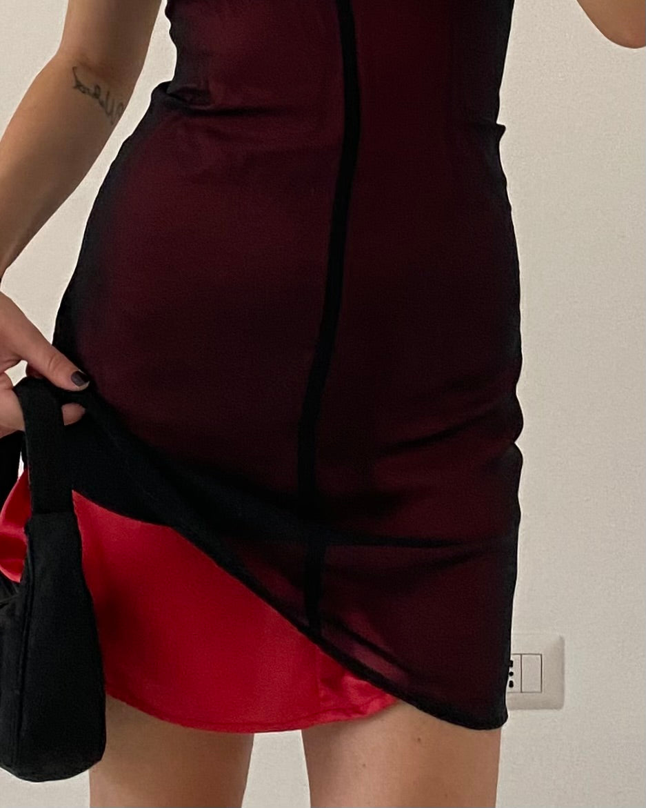 00s double layered mini dress