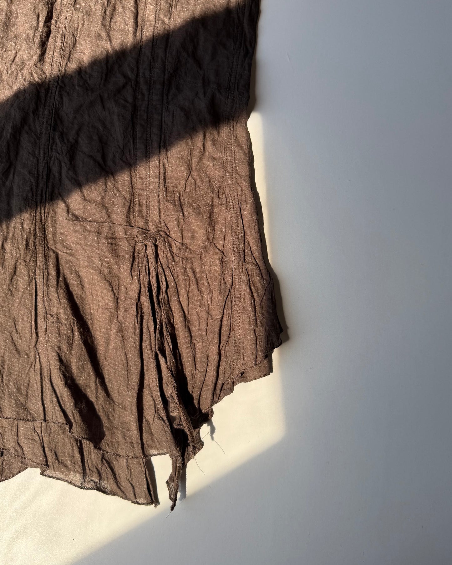 Crinkled midi skirt