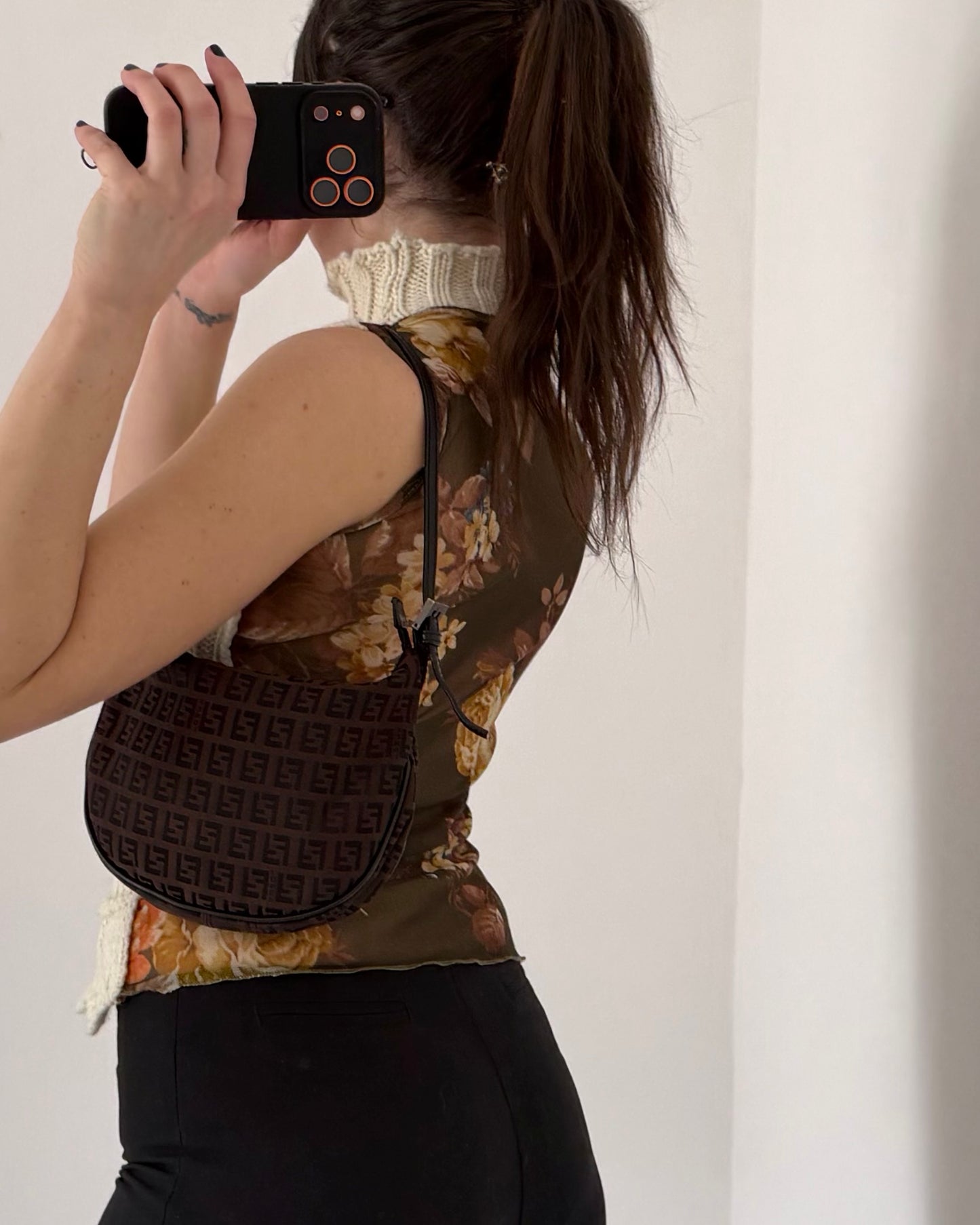 Knit micro mesh top