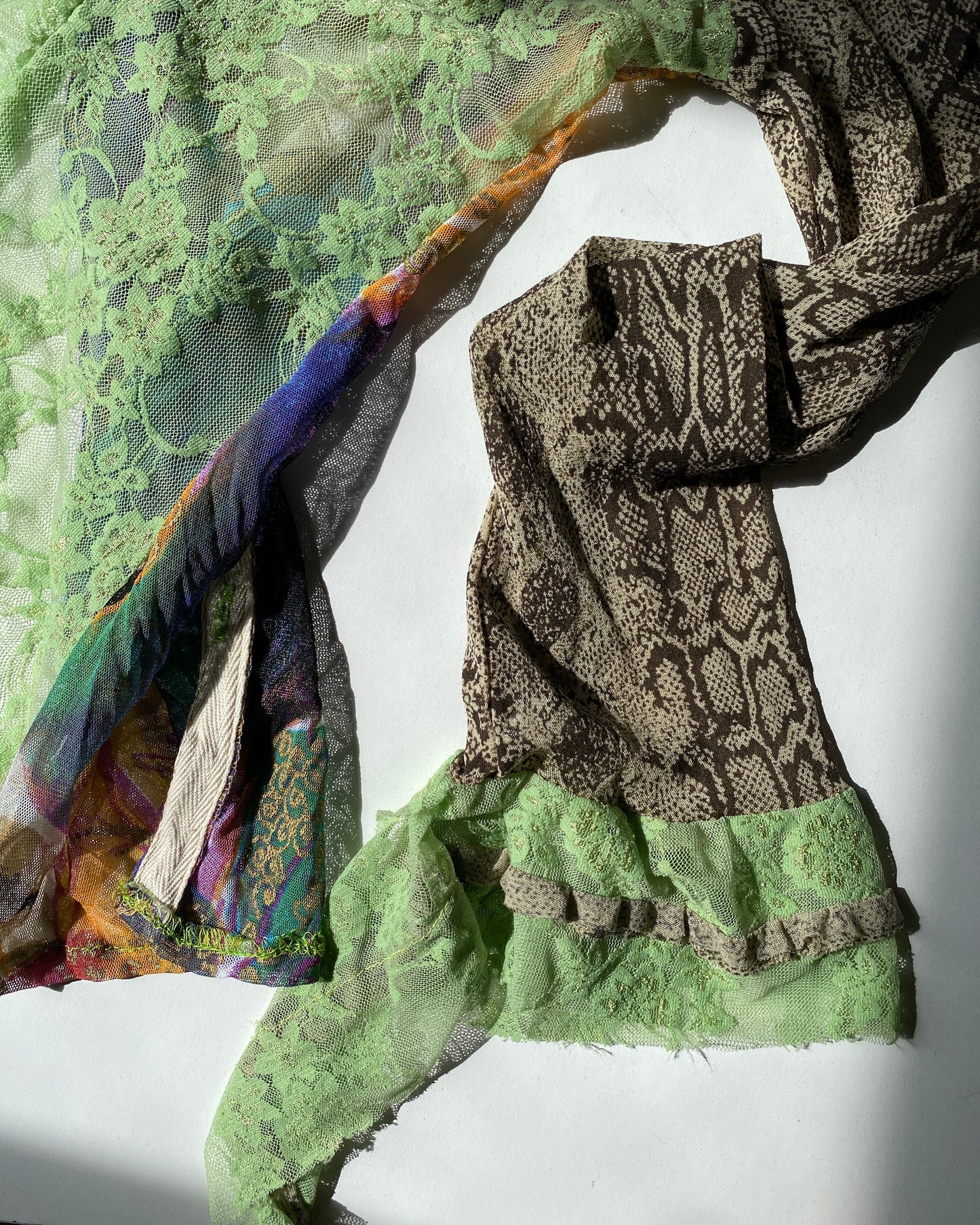 00s patchwork micro tulle top