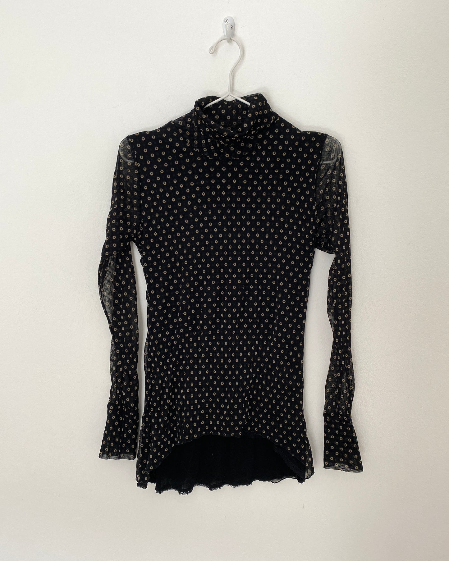 Micro tulle turtle neck top