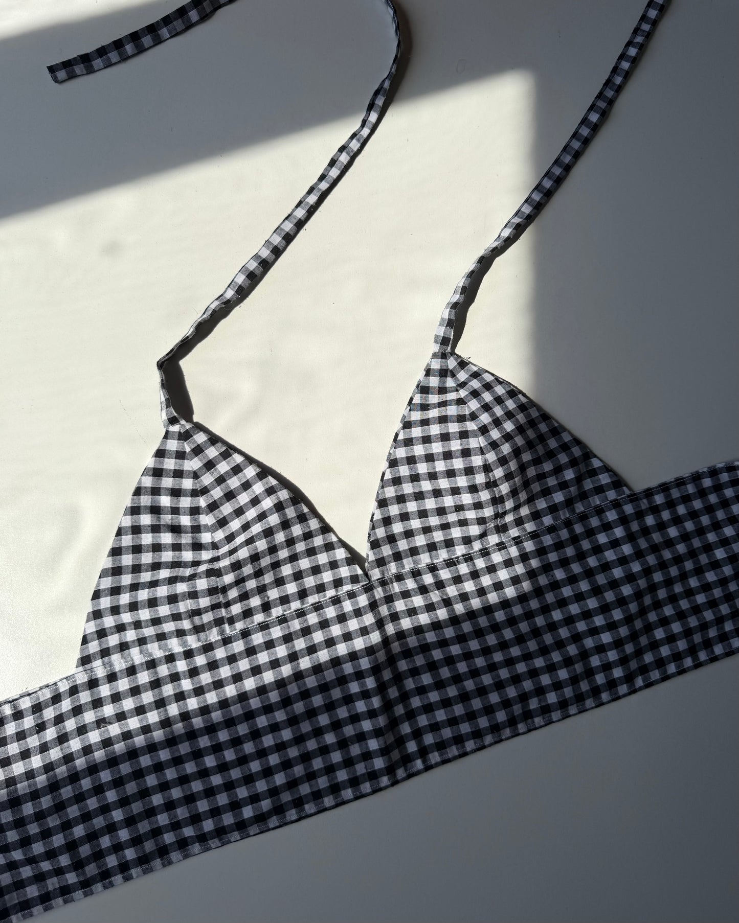 Gingham plunge top