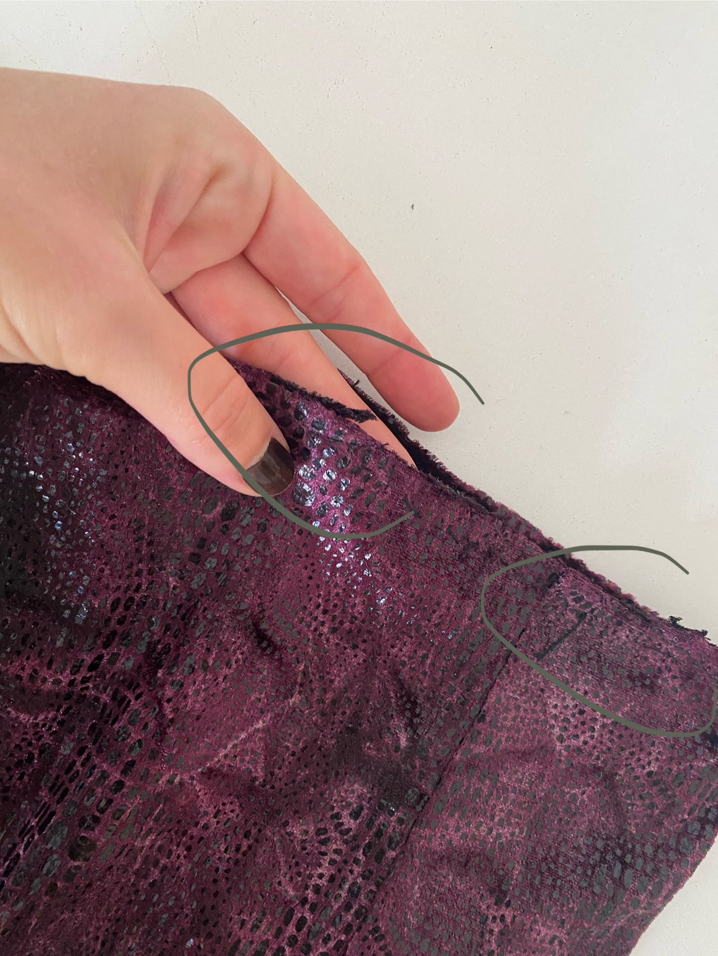 Snakeskin velour skirt