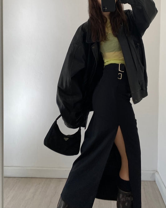 00s black maxi skirt