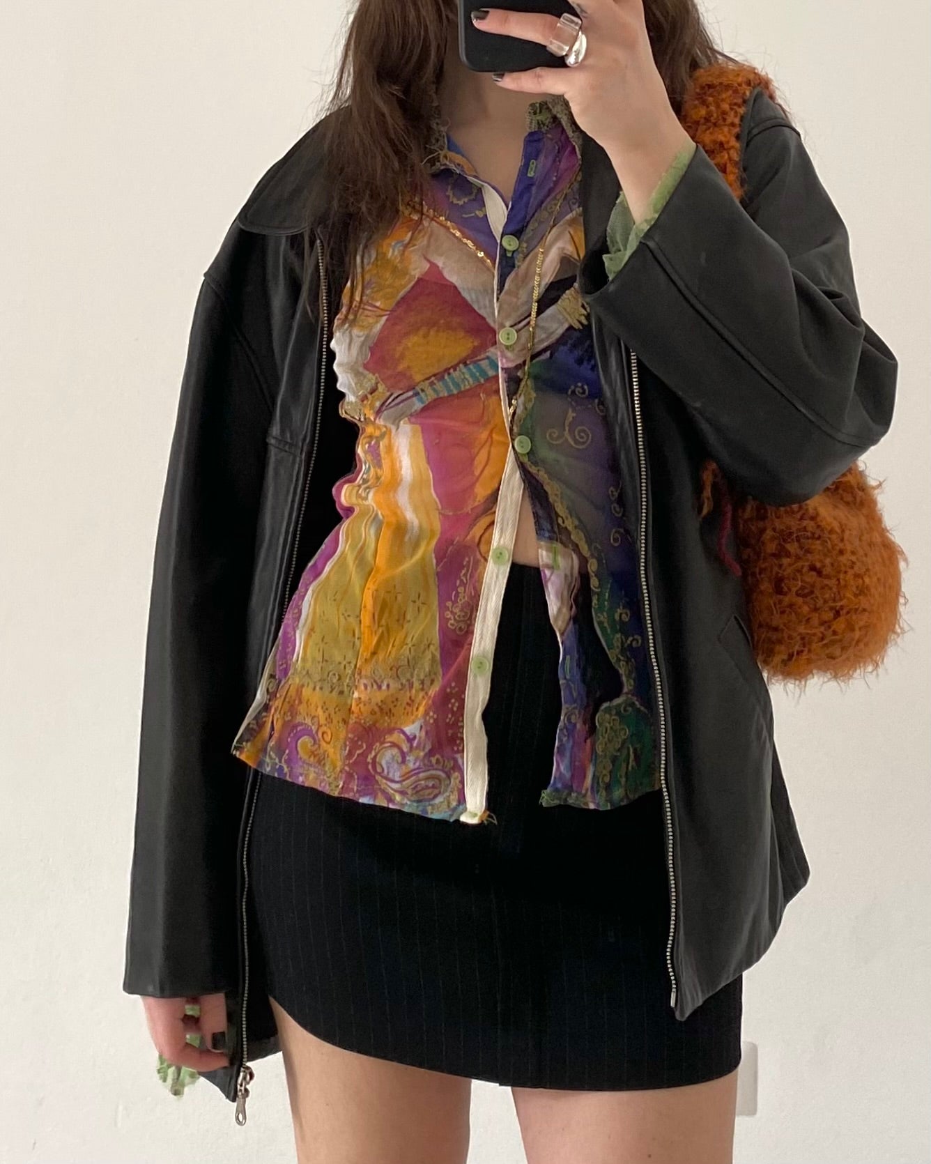 00s patchwork micro tulle top