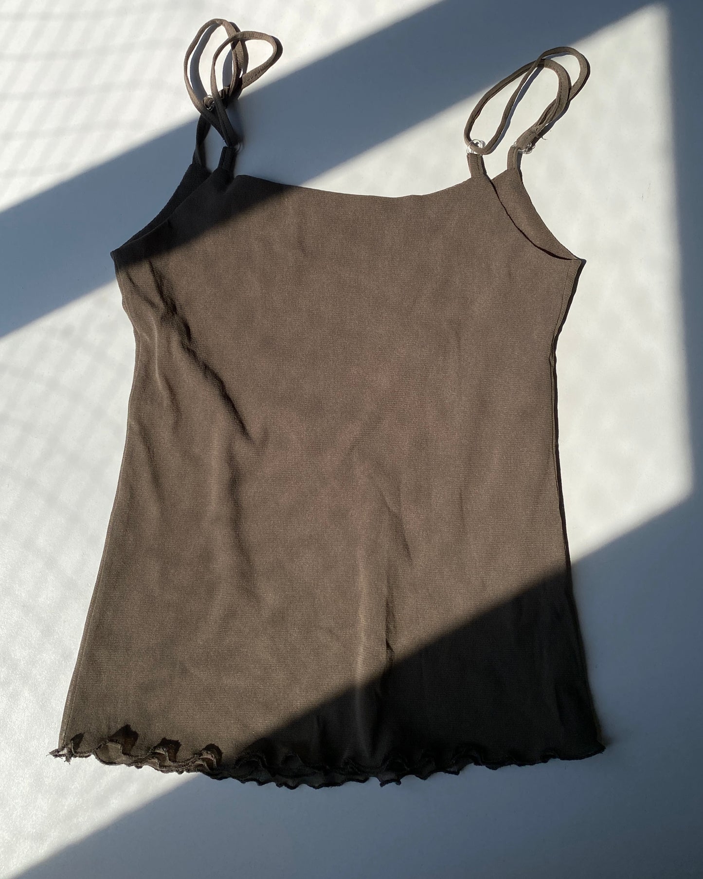 00s taupe micro mesh top