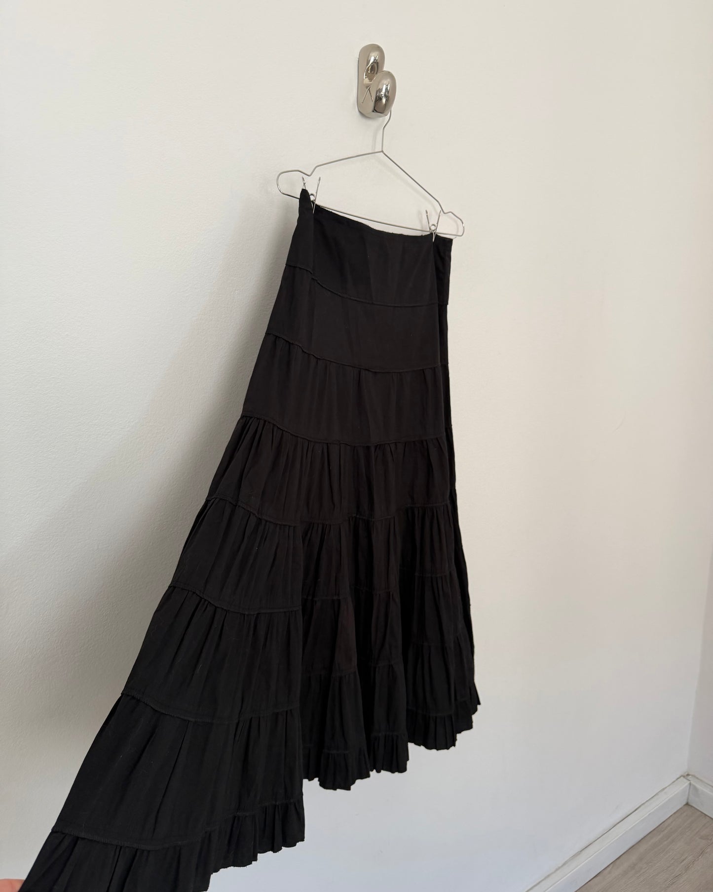Cotton tiered maxi skirt