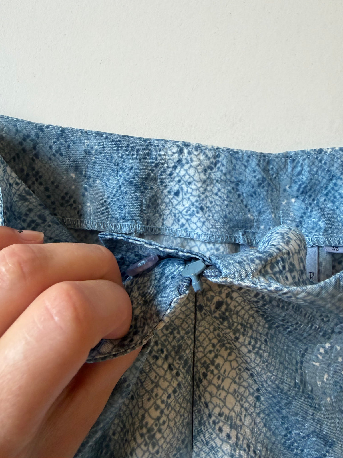 Y2k blue snakeskin flares