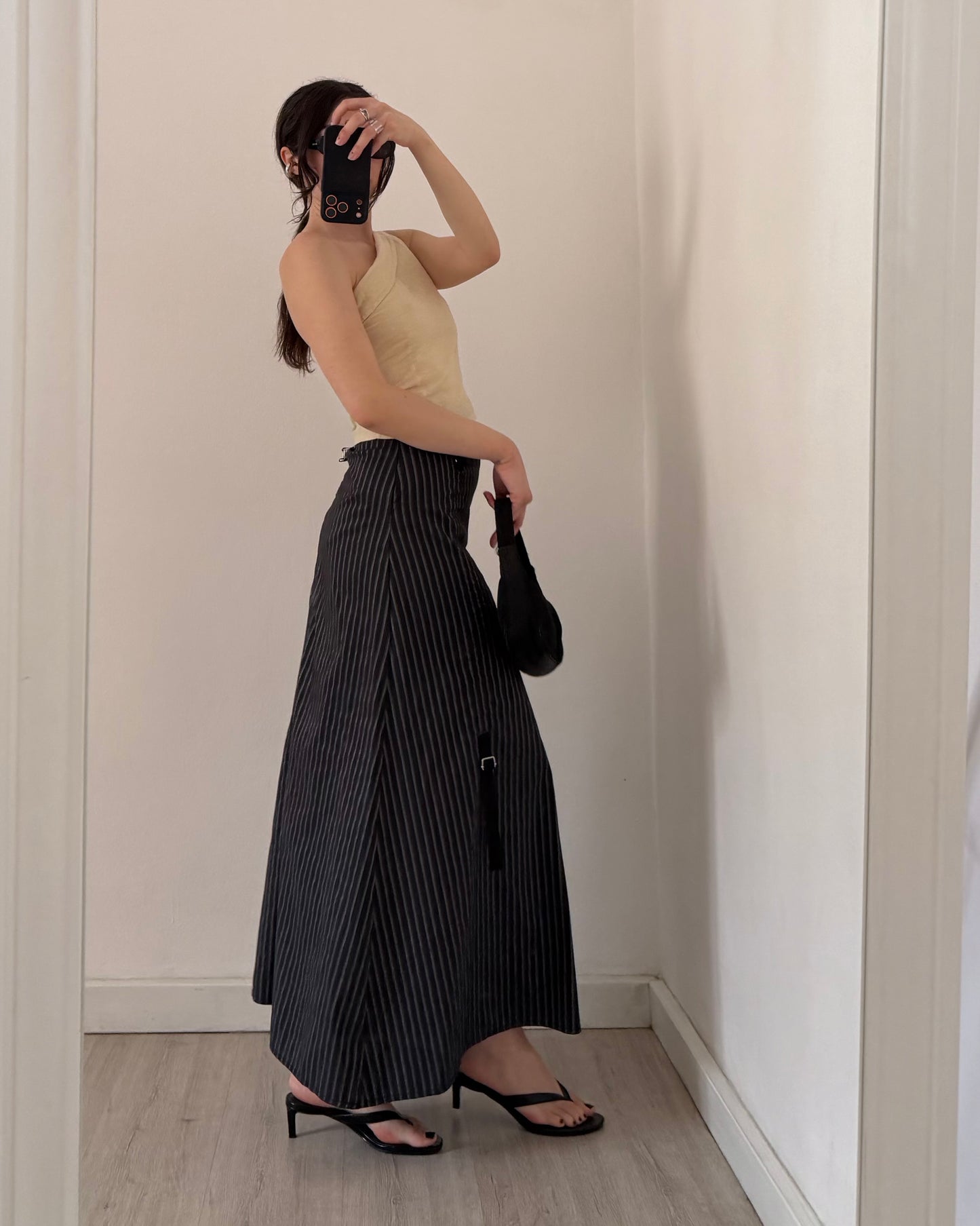 y2k pinstripe maxi skirt