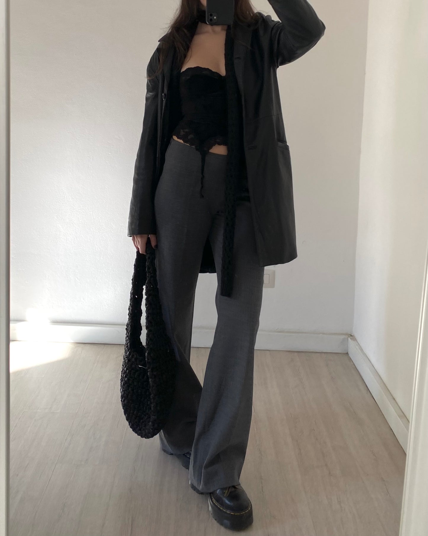 Grey palazzo trousers