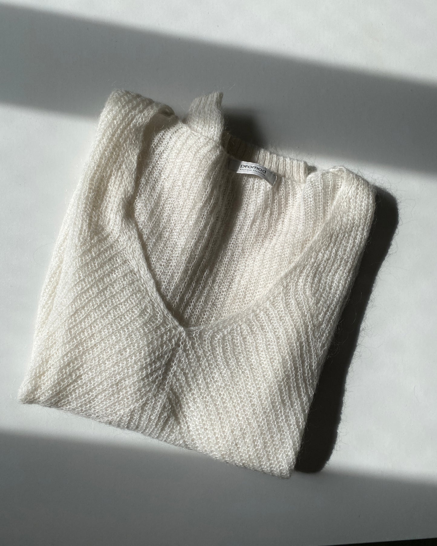 Soft white knit sweater