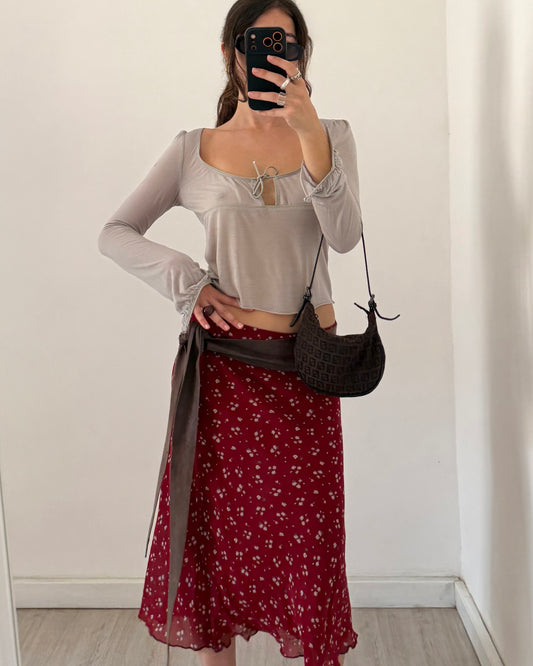 00s floral midi skirt