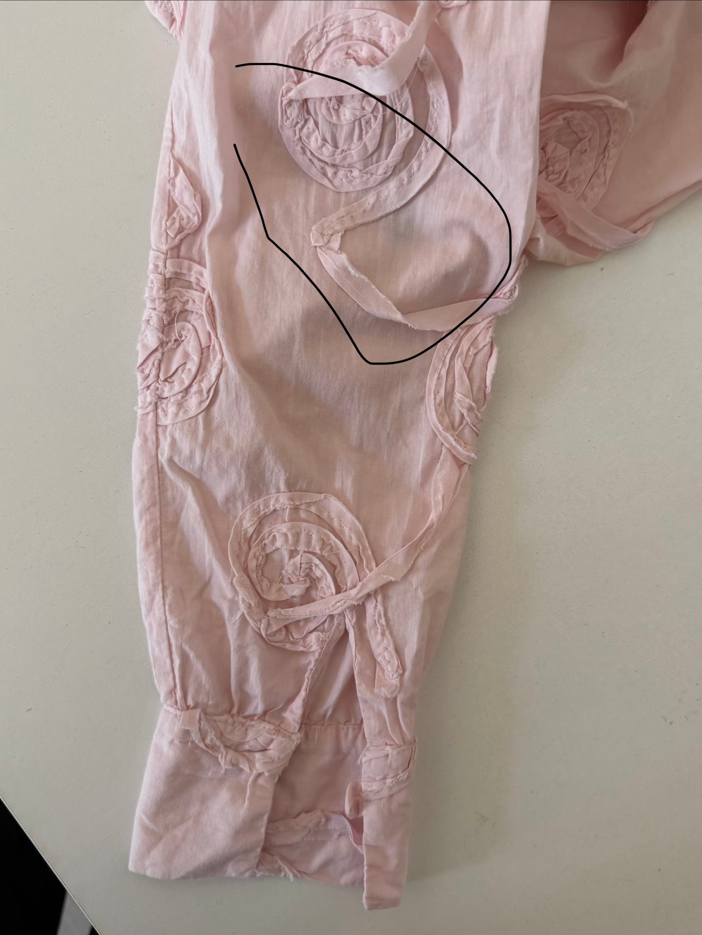 Embroidered baby pink shirt