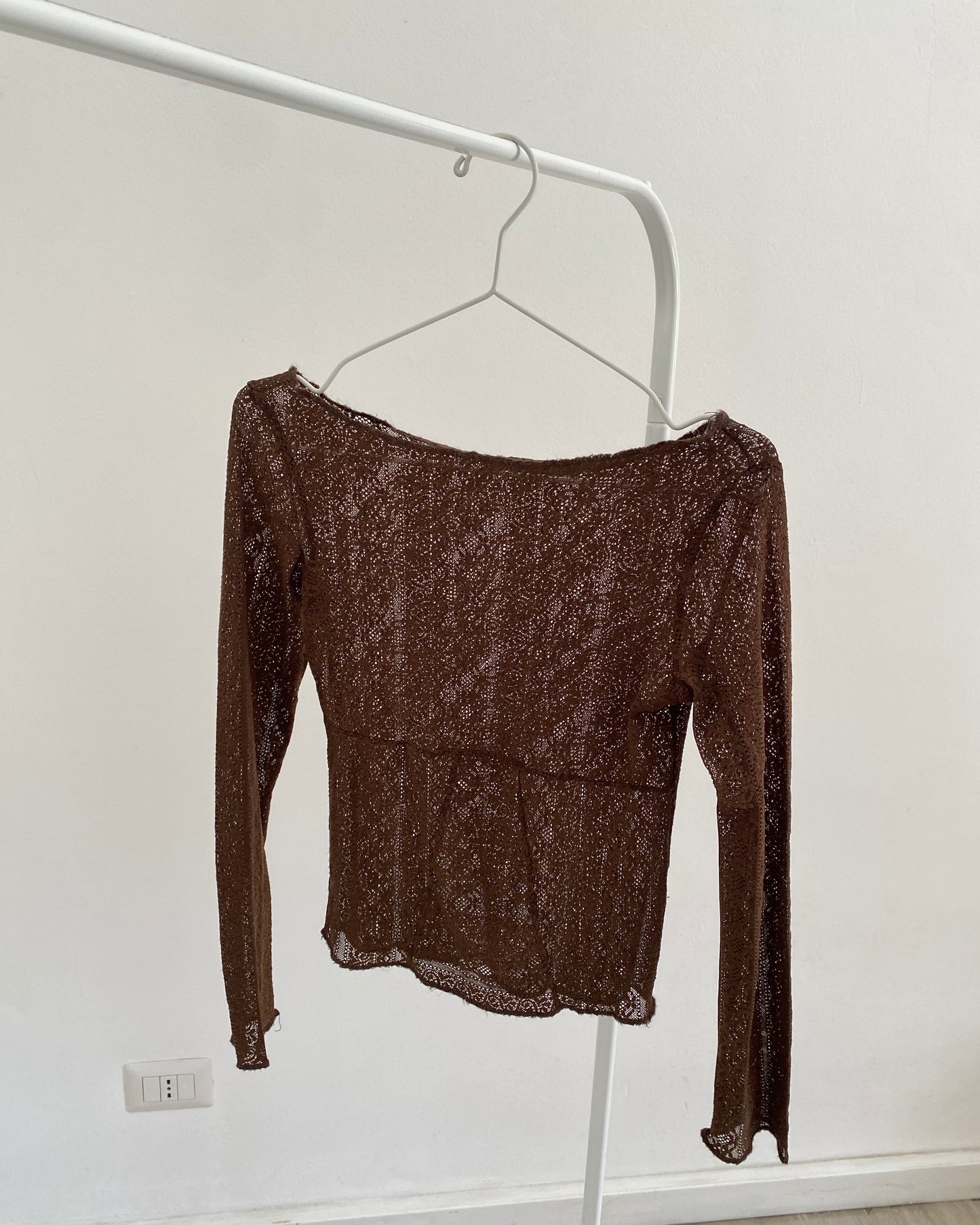 Brown lace top