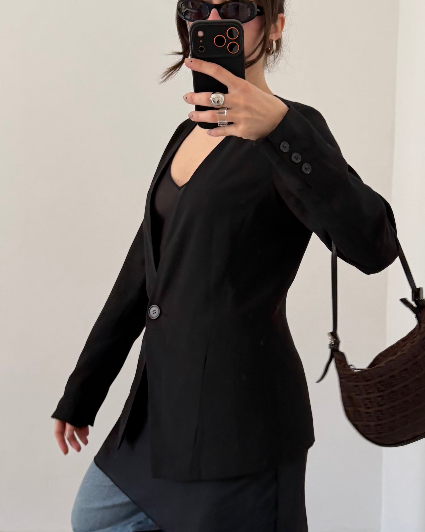 Dropped shoulder blazer