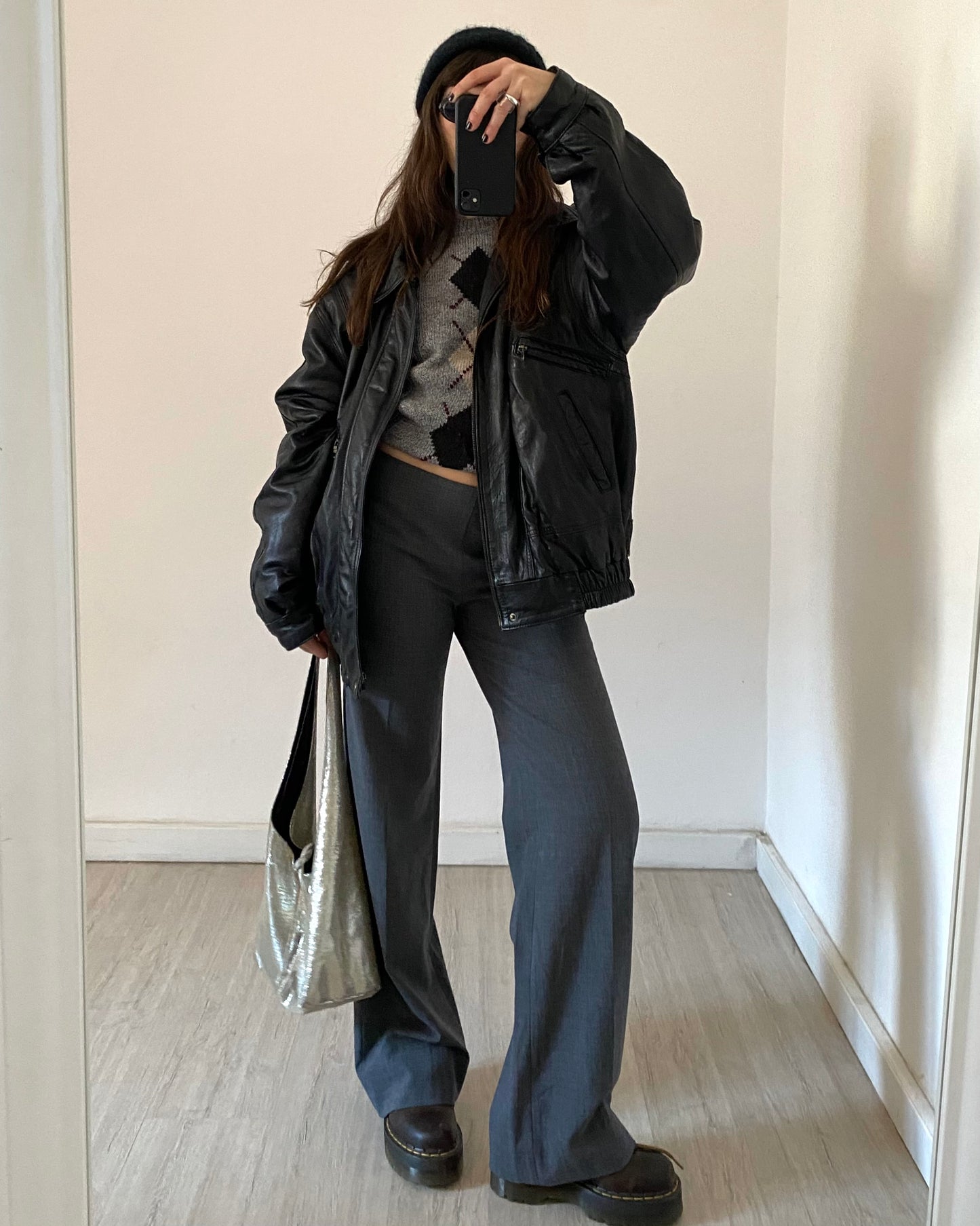 Grey palazzo trousers