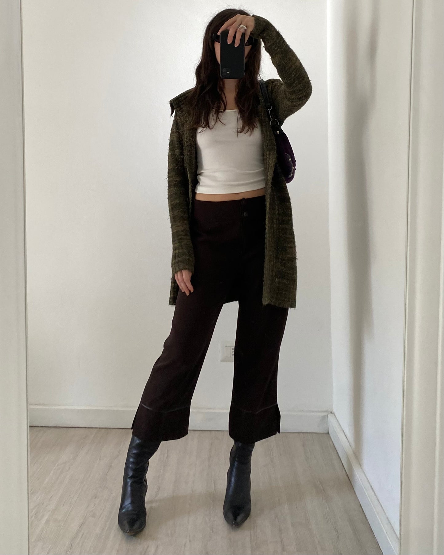 00s brown capri trousers