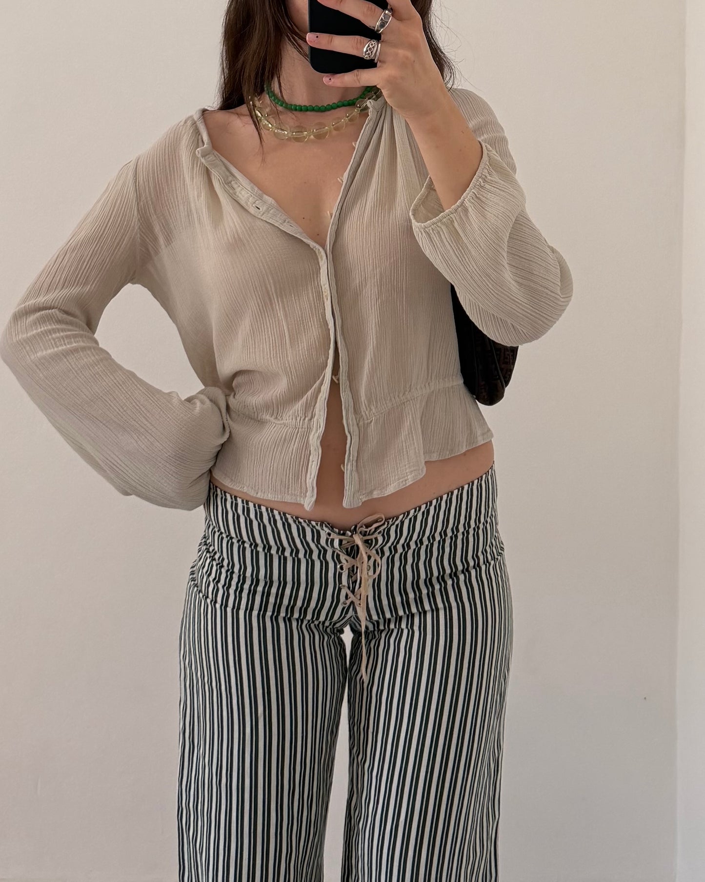 Linen striped trousers