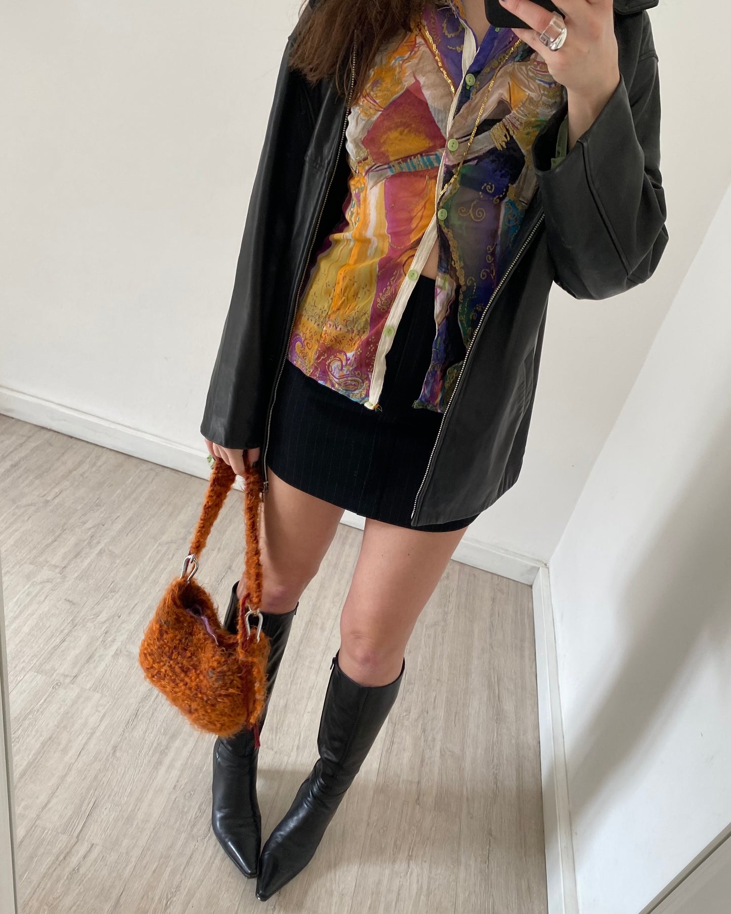 00s patchwork micro tulle top