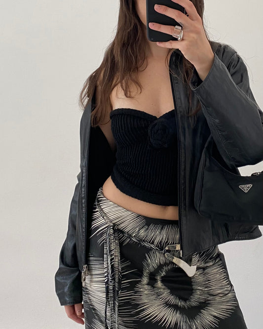 Knit top with flower