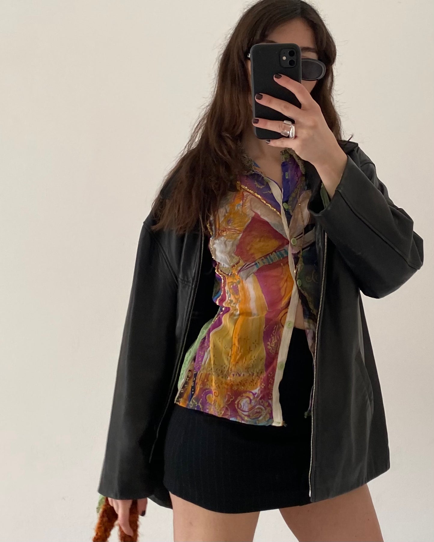 00s patchwork micro tulle top