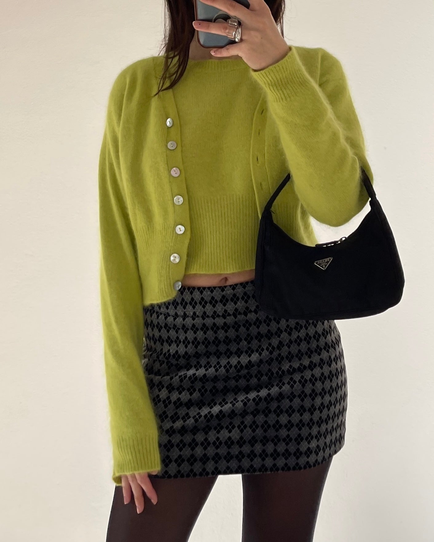 Angora wool twin-set