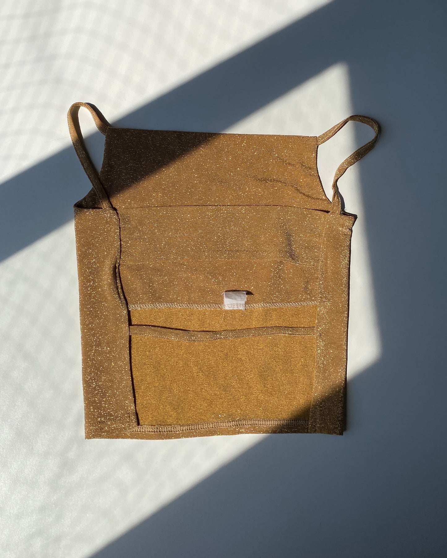 Gold backless lurex top