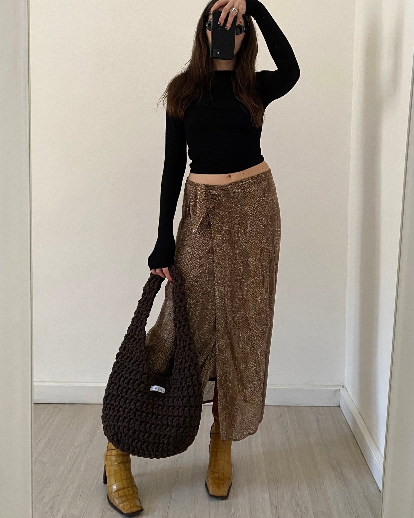Snakeskin wrap skirt