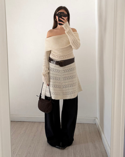 Off the shoulderd knit dress