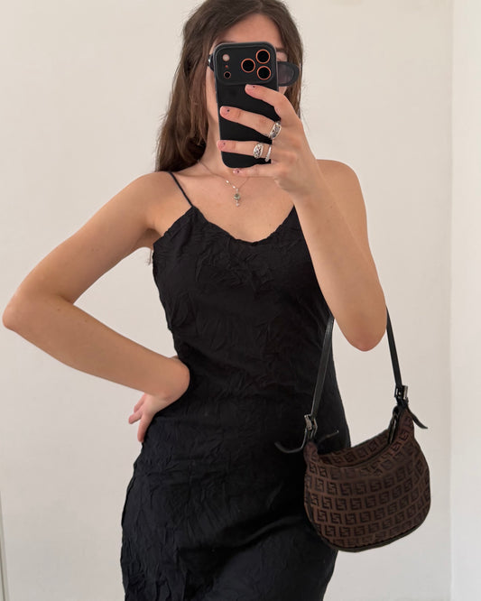 Crinkle minimalist cotton dress