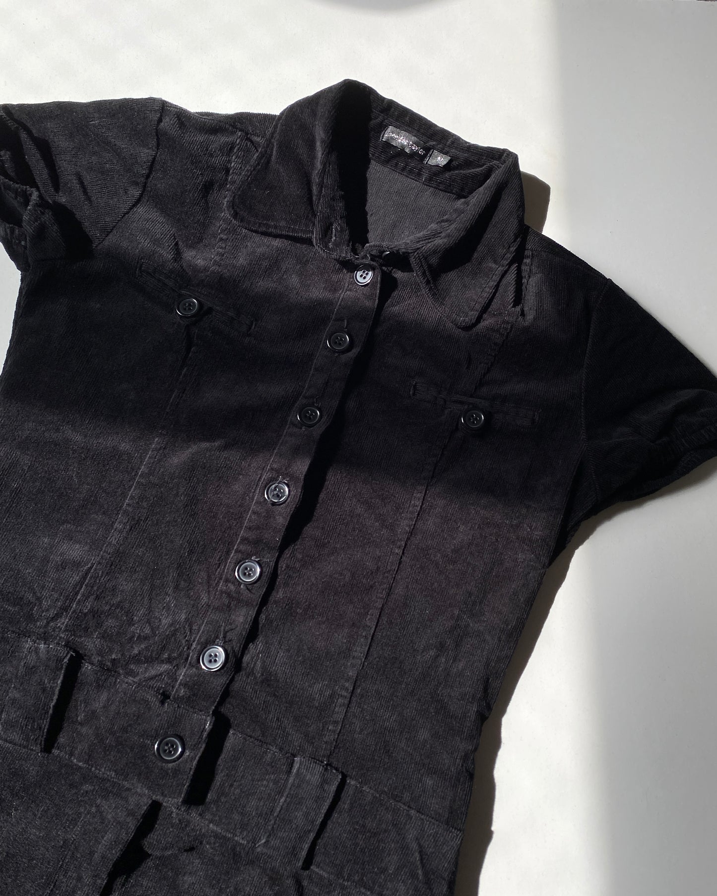 Corduroy buttoned mini dress