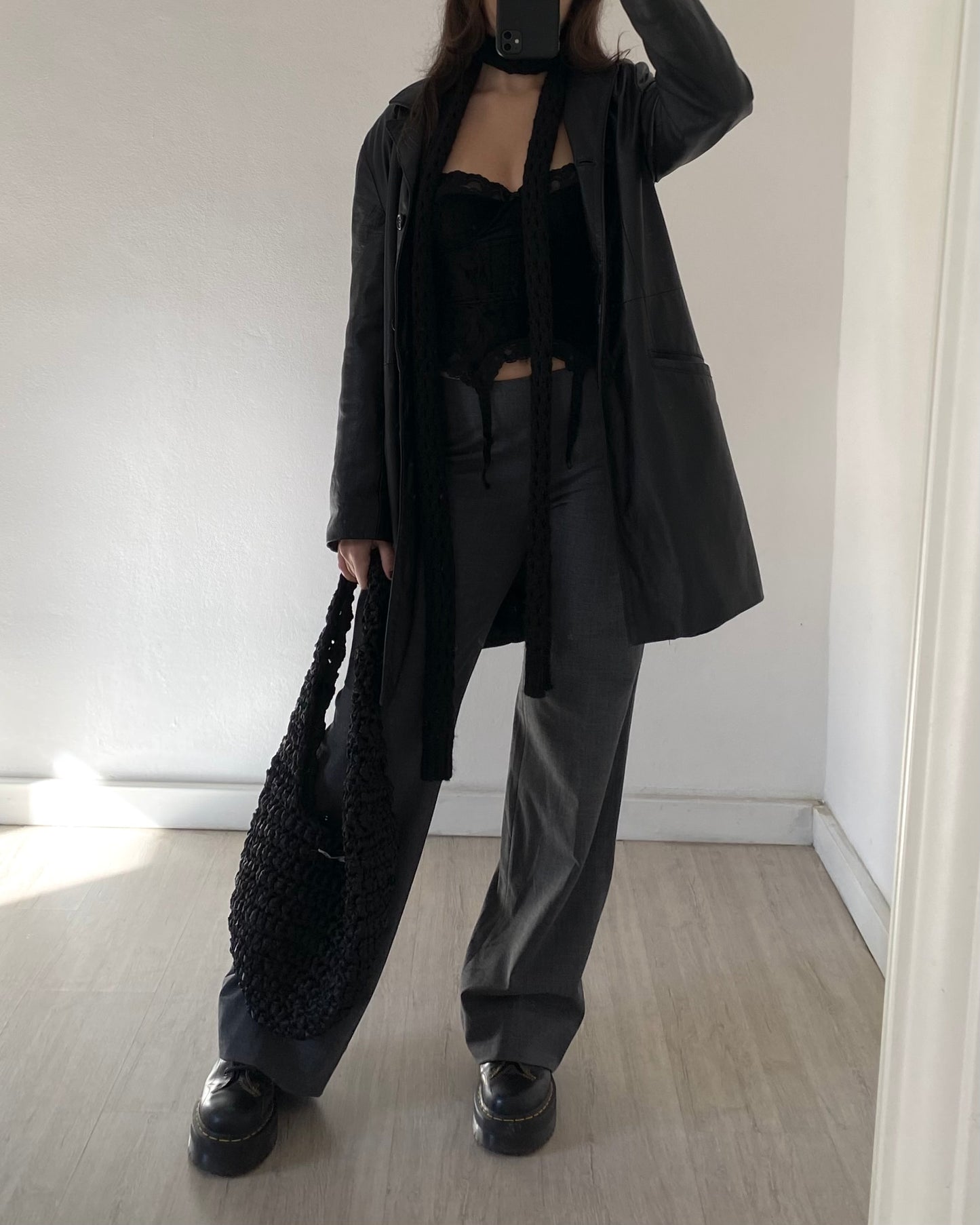 Grey palazzo trousers