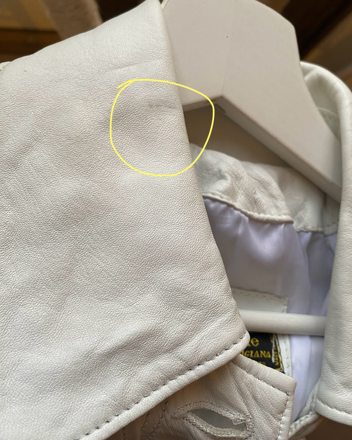 White leather trench coat