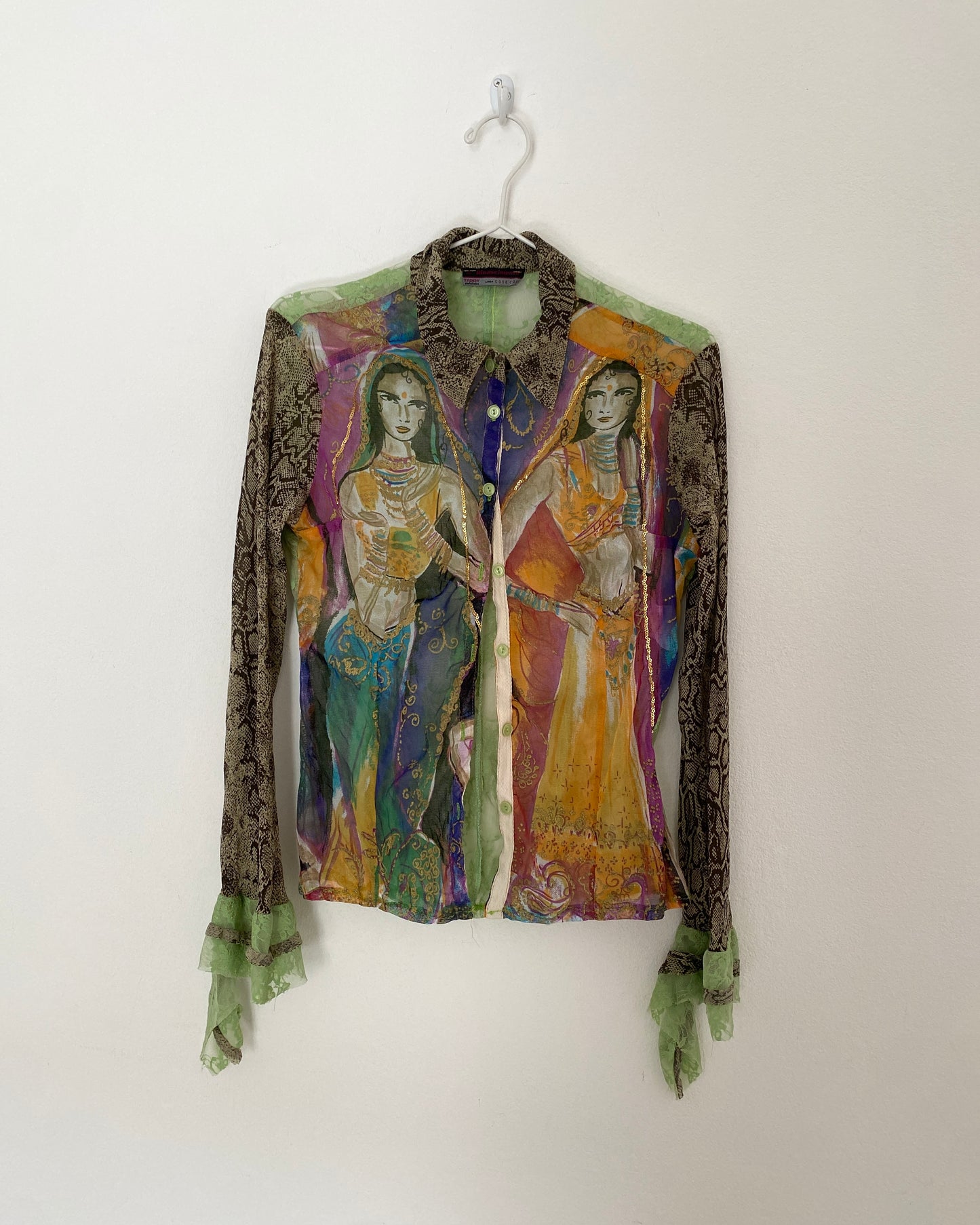 00s patchwork micro tulle top