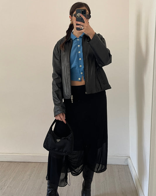 90s angora wool polo sweater