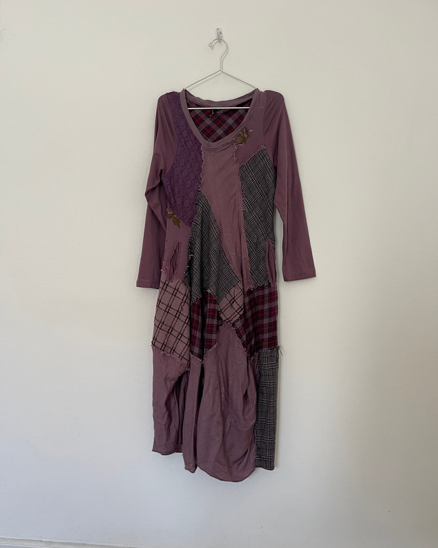 Patchwork asymmetric dress