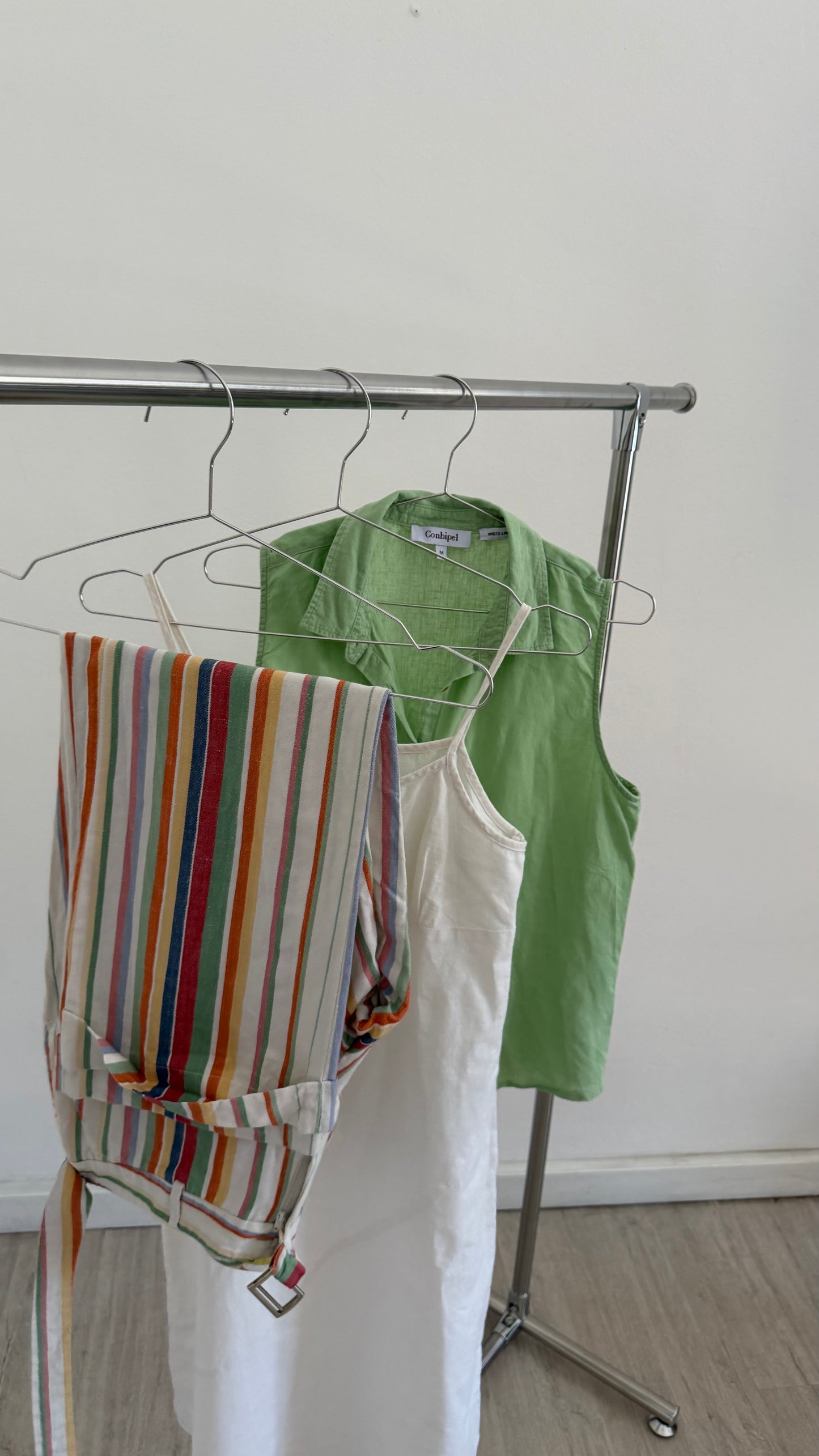 Linen mix striped trousers