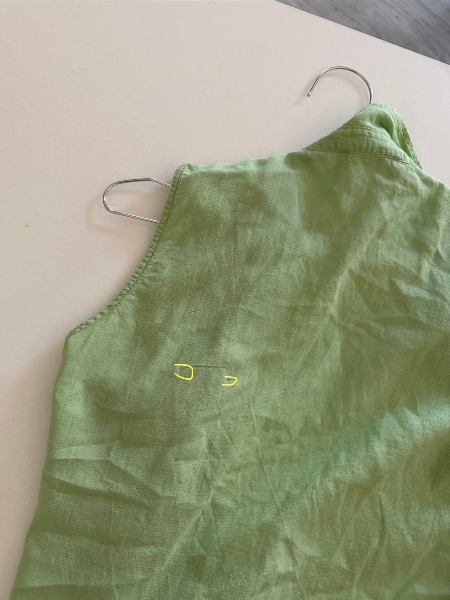 Green linen top