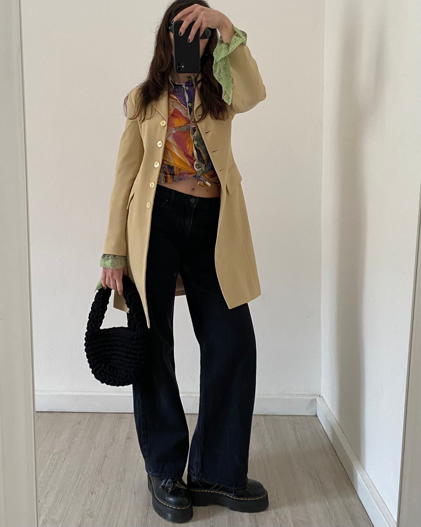 00s patchwork micro tulle top