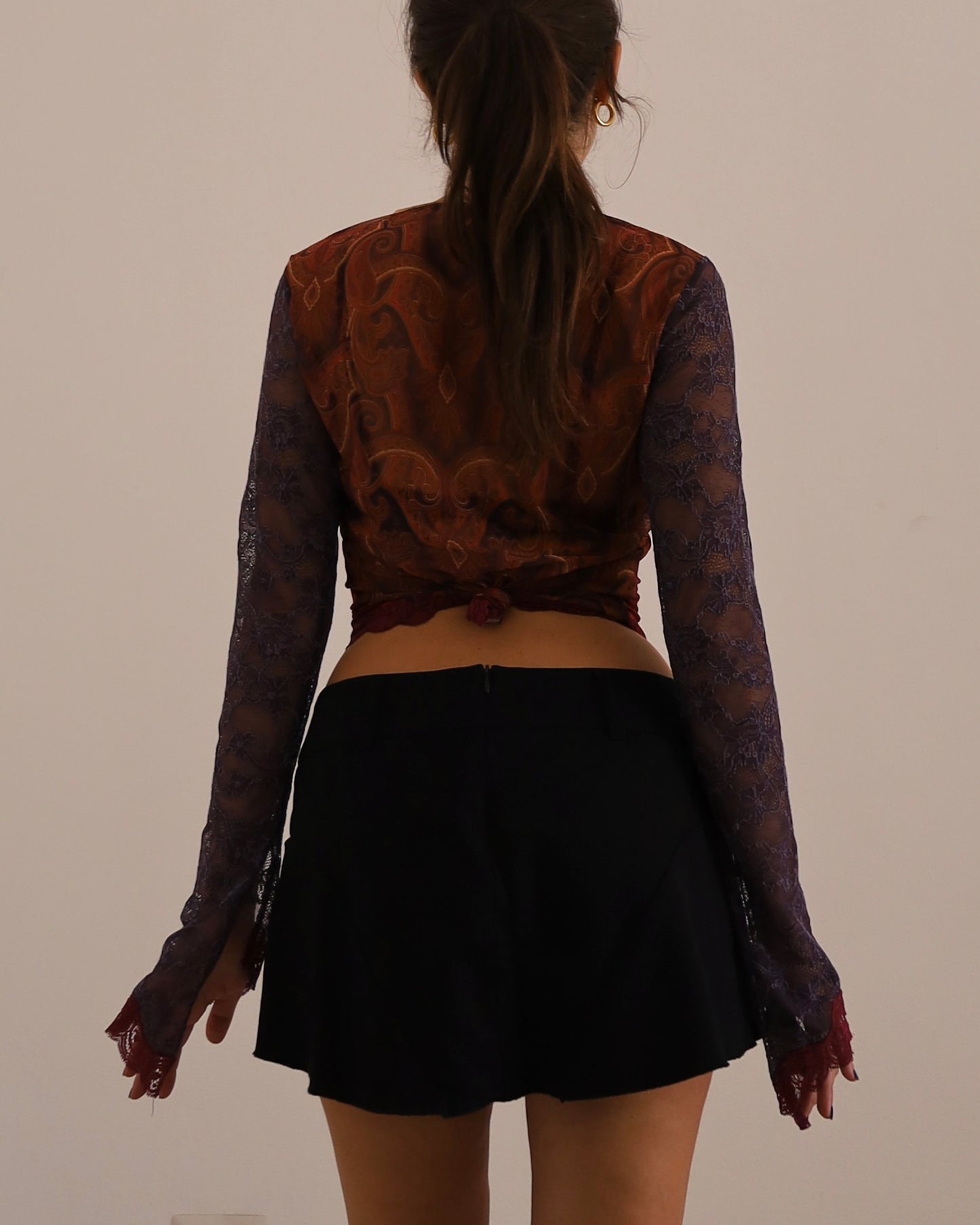 Top manches longues en maille patchwork Guess