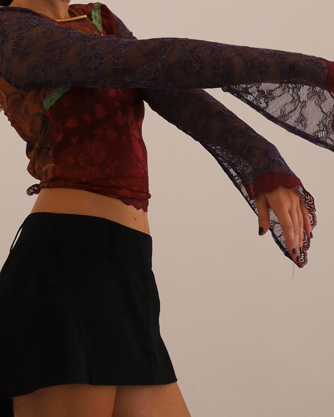 Top manches longues en maille patchwork Guess