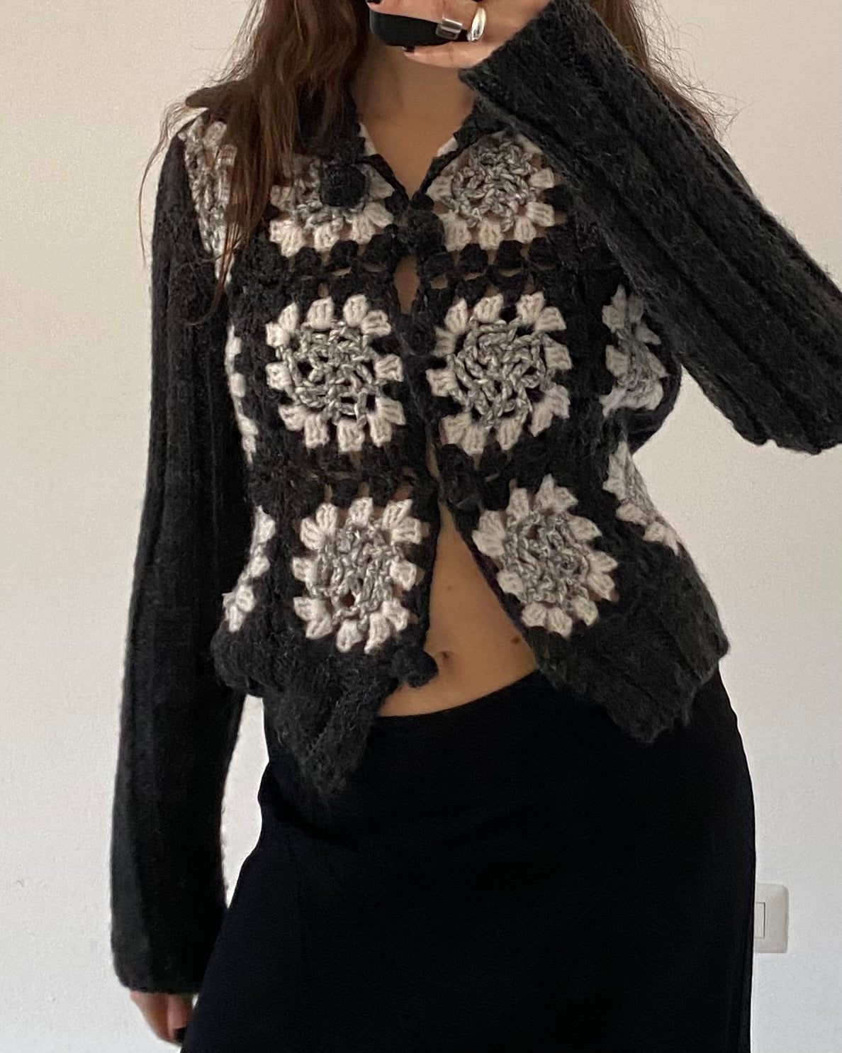 Wool crochet cardigan