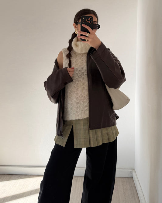 Mohair knit sleeveless top