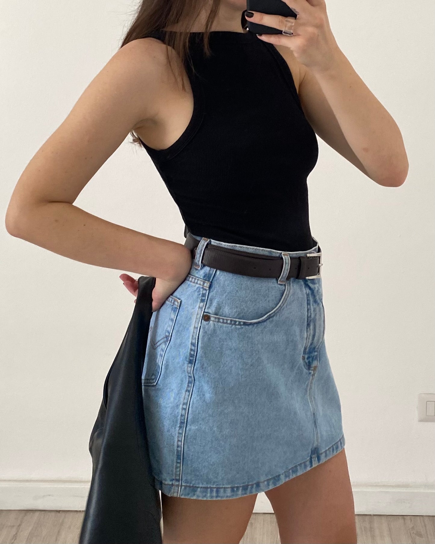 90s denim mini skirt