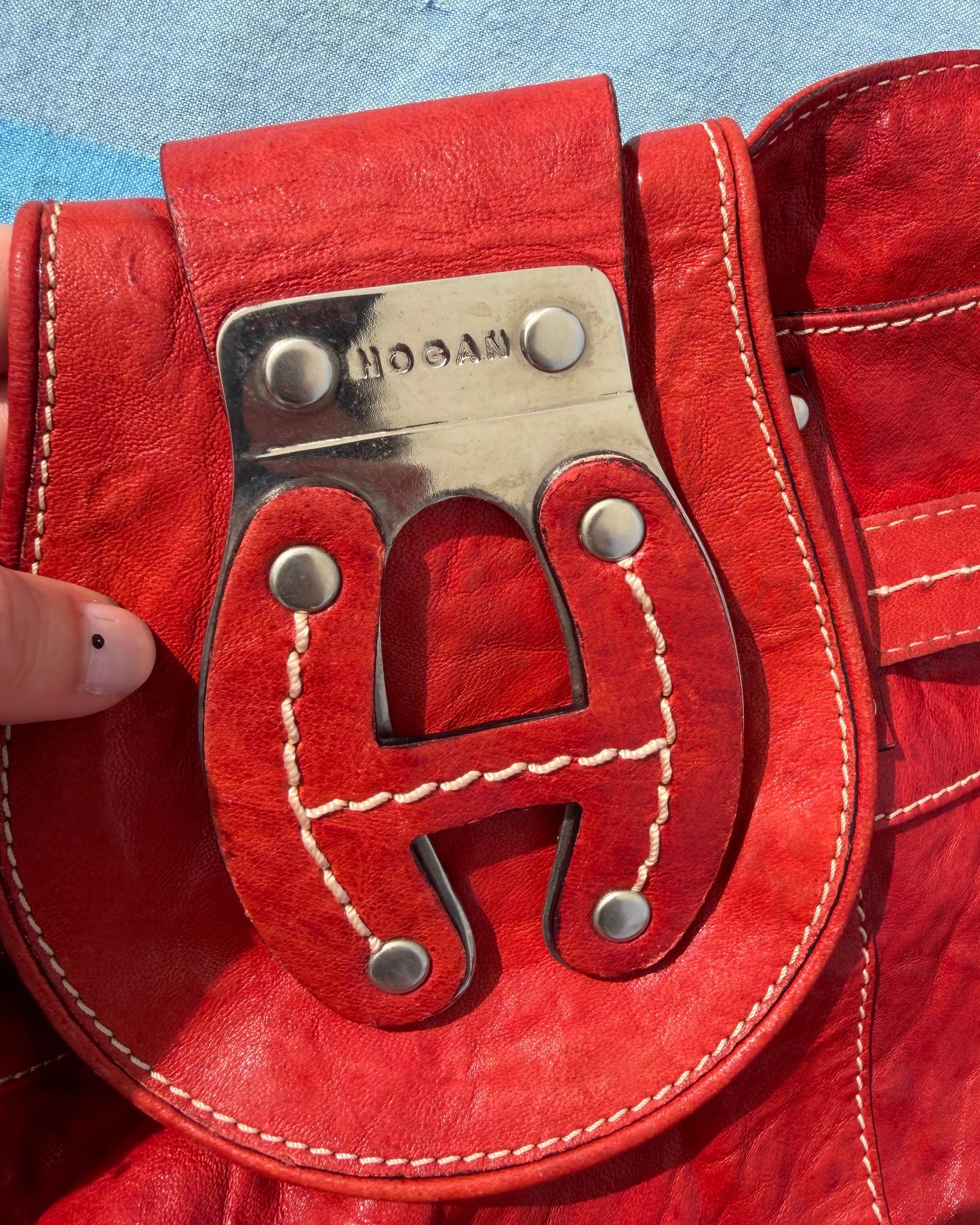 Hogan leather bucket bag