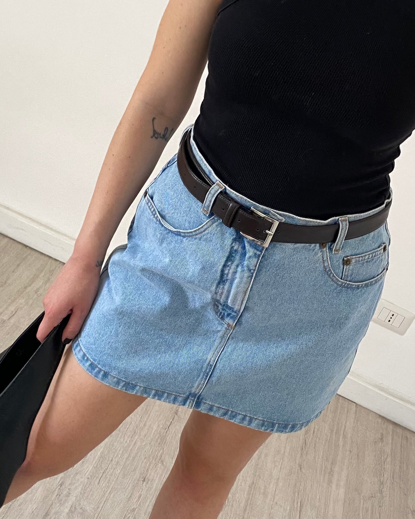 90s denim mini skirt