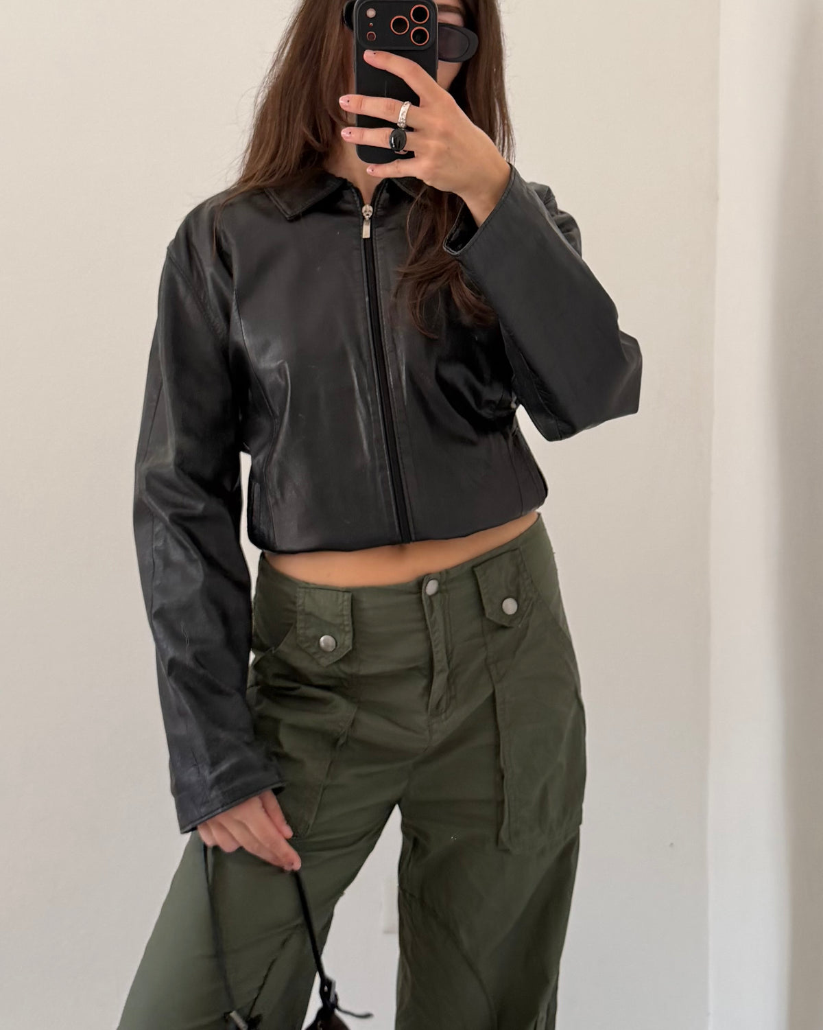 Khaki cargo trousers