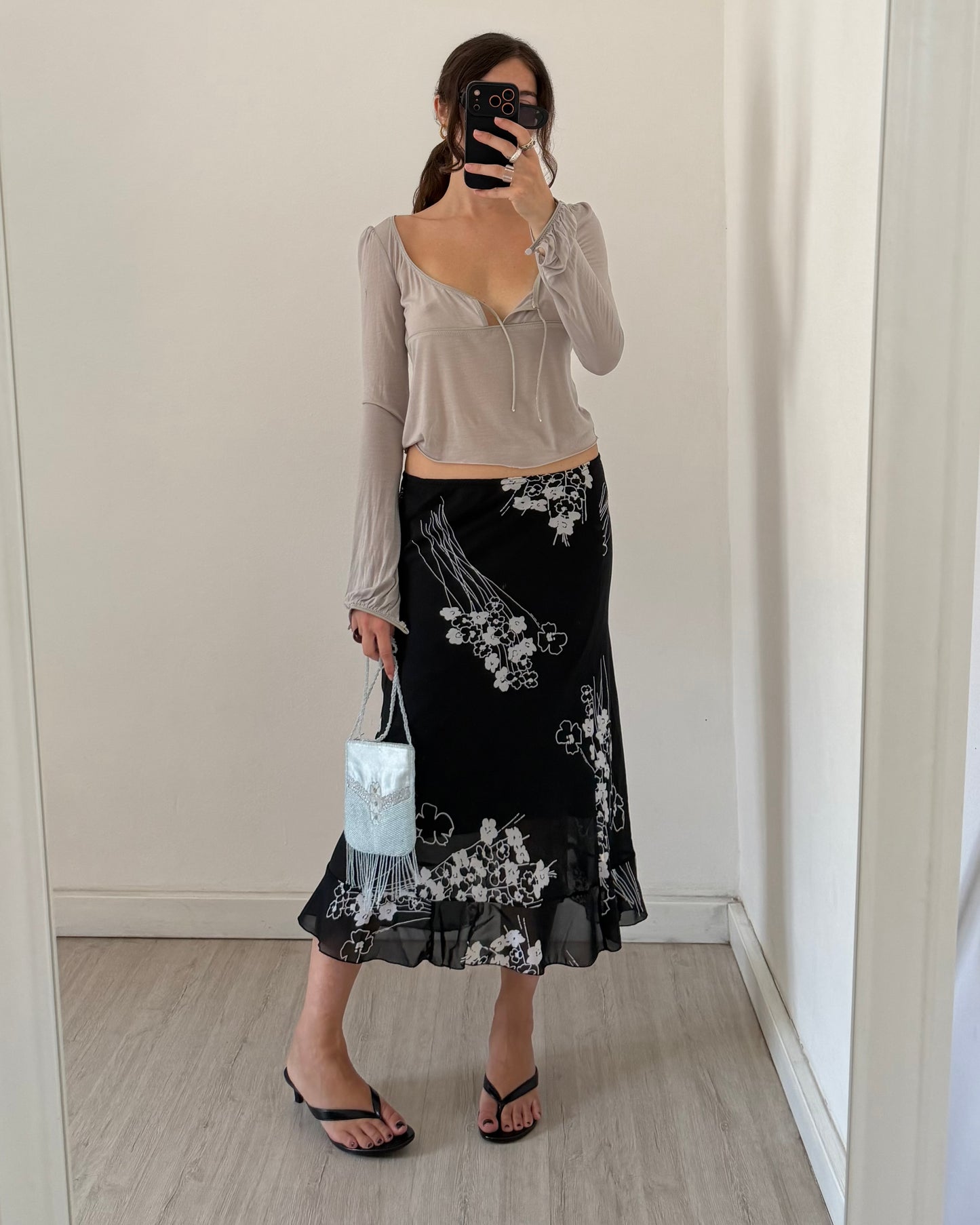 00s floral midi skirt