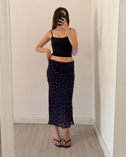 00s ditsy floral longuette skirt